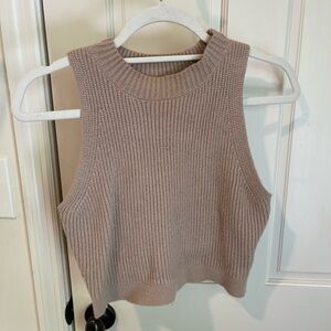 Ee:some Tan Crochet Sweater